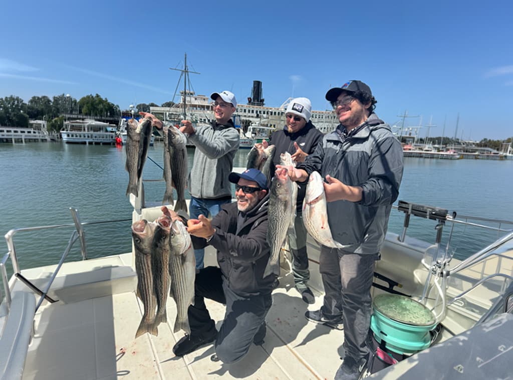 Fresh-caught salmon from a San Francisco Bay fishing charter with Molly's Boats